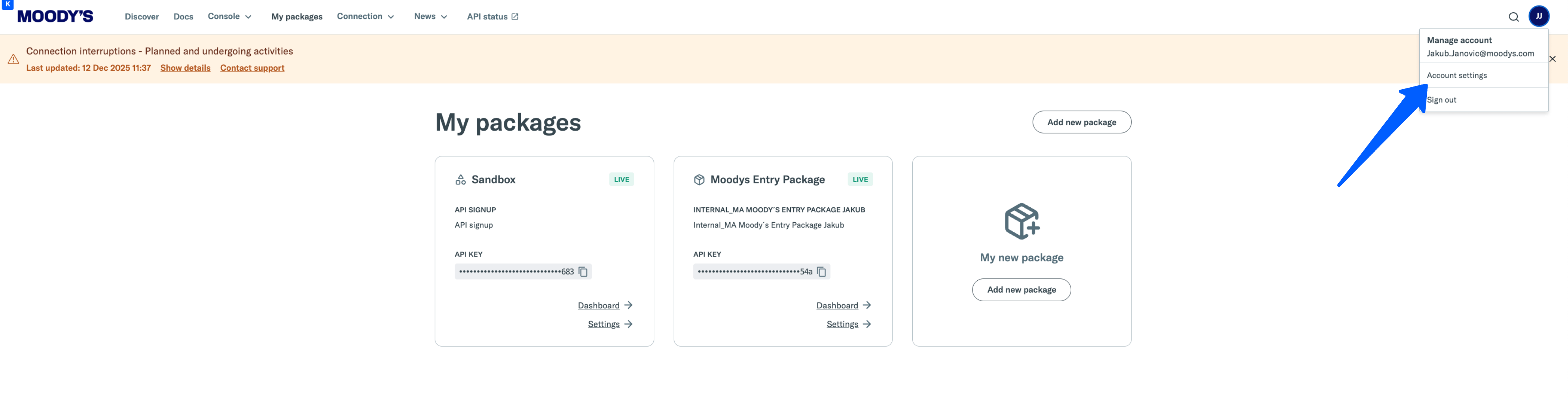 Account Settings Screenshot